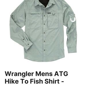 Wrangler All Terrain Gear button down mint green shirt.